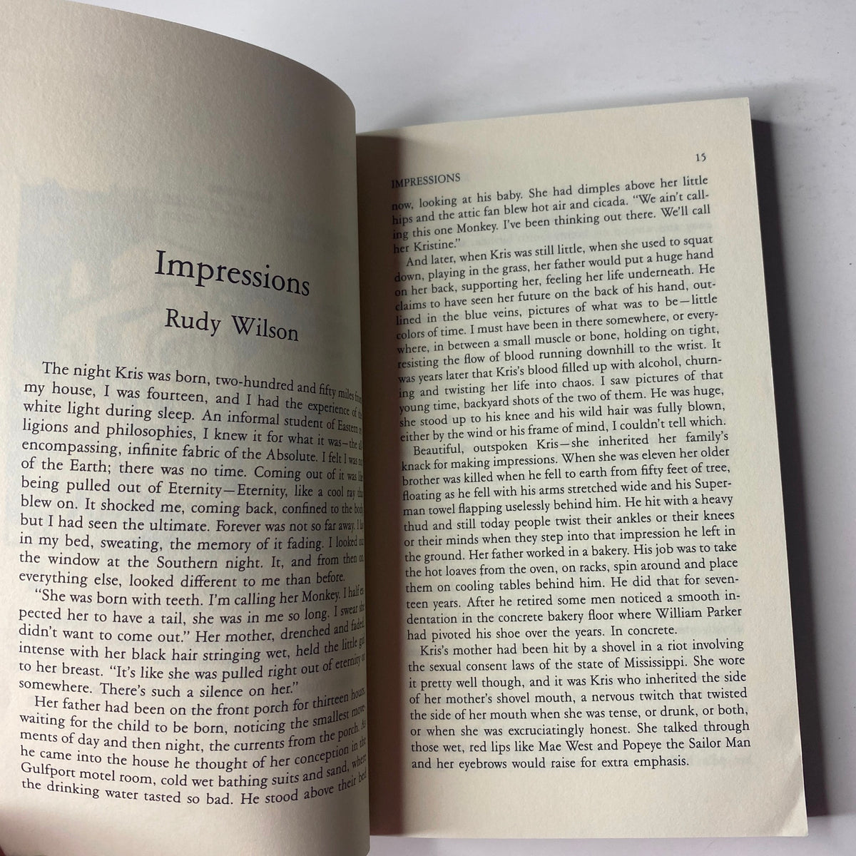 Page featuring 'Impressions' by Rudy Wilson from The Paris Review Magazine Spring 1984 No. 91, providing a glimpse into contemporary literature.