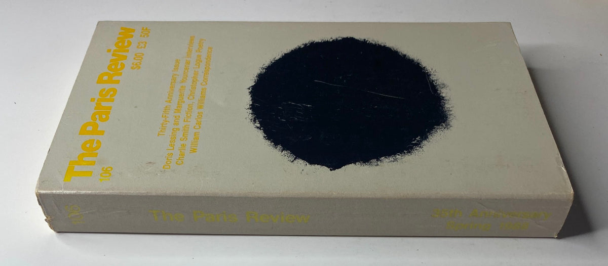 The Paris Review Magazine Spring 1988 No. 106 in good condition with minimalist cover design, showcasing an artistic black circle against a light background.