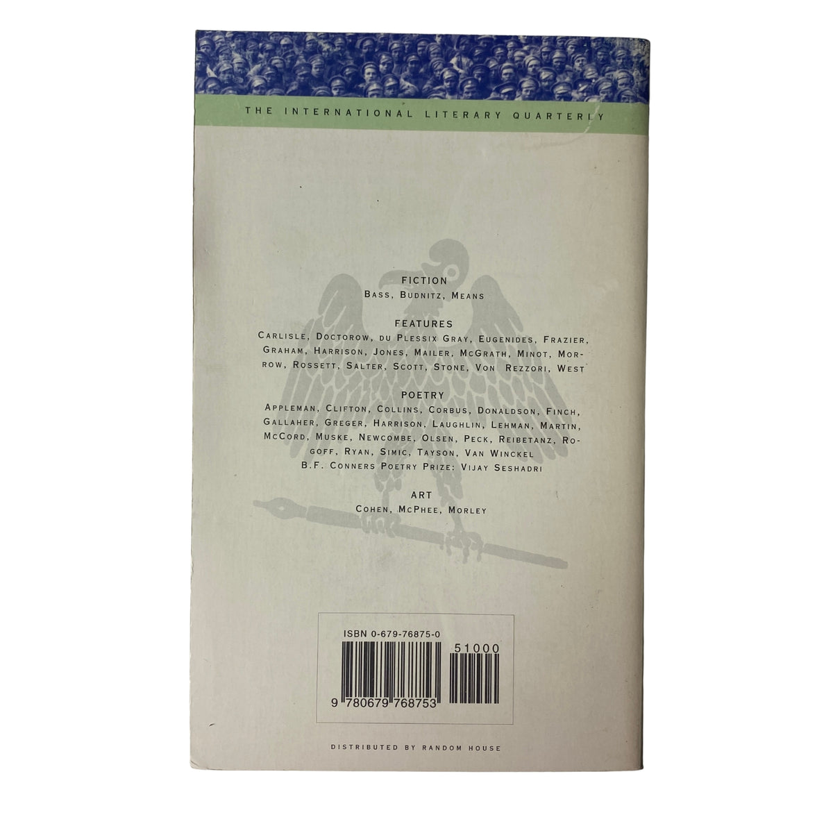 Back cover of The Paris Review Magazine Winter 1995 No. 137 showing ISBN, distribution details, and a summary of features.