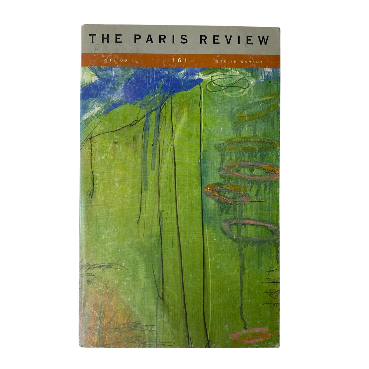 Cover of The Paris Review Magazine Spring 2002 No. 161 featuring abstract art and colorful brush strokes. Published by Original Magazines.
