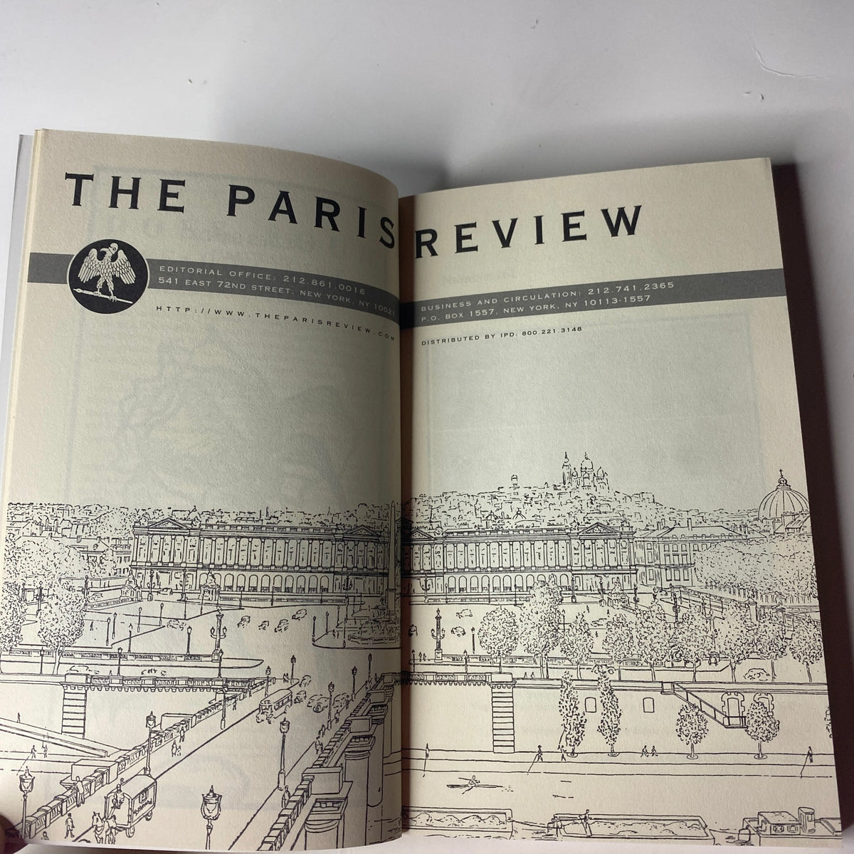 The Paris Review Magazine Spring 2002 No. 161 featuring a skyline illustration of a city along with editorial details.