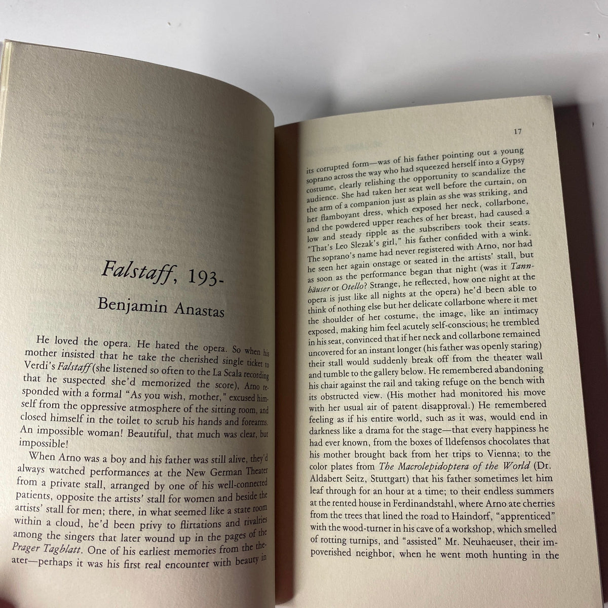 An excerpt page from The Paris Review Magazine Fall 2002 No. 163, featuring the fiction piece 'Falstaff' by Benjamin Anastas, illustrating the magazine's literary contributions.