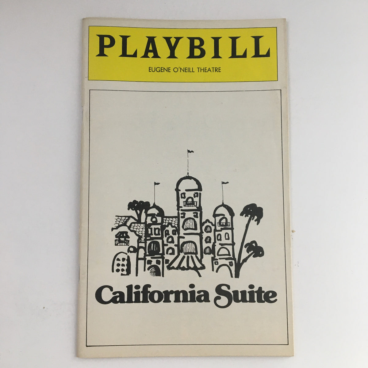 1976 Playbill for Neil Simon's 'California Suite' at the Eugene O'Neill Theatre, showcasing a vintage design with illustrations that represent the play.