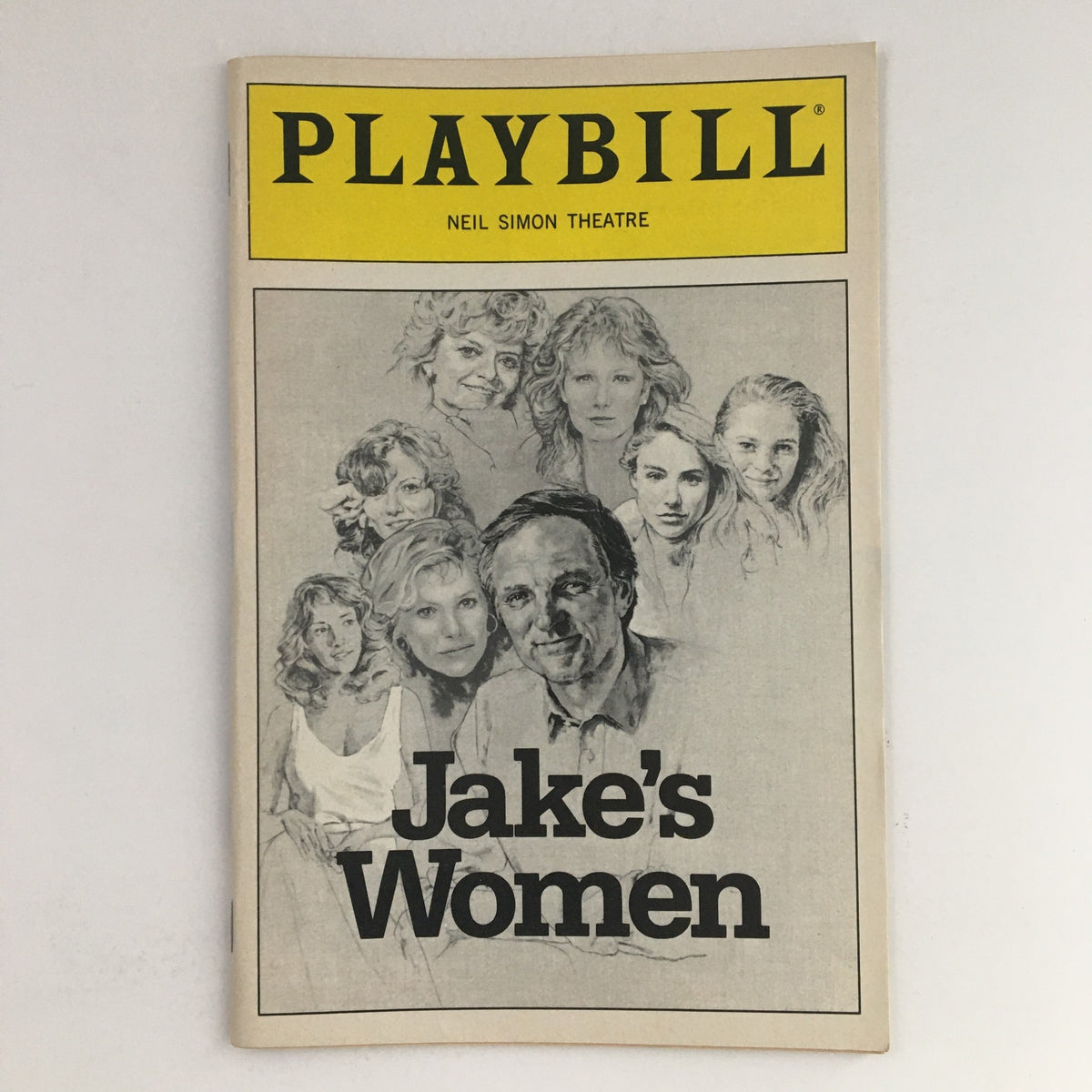 1992 Playbill Neil Simon Theater Presents Alan Alda in Neil Simon's Jake's Women - Cover featuring character sketches and the title 'Jake's Women'.