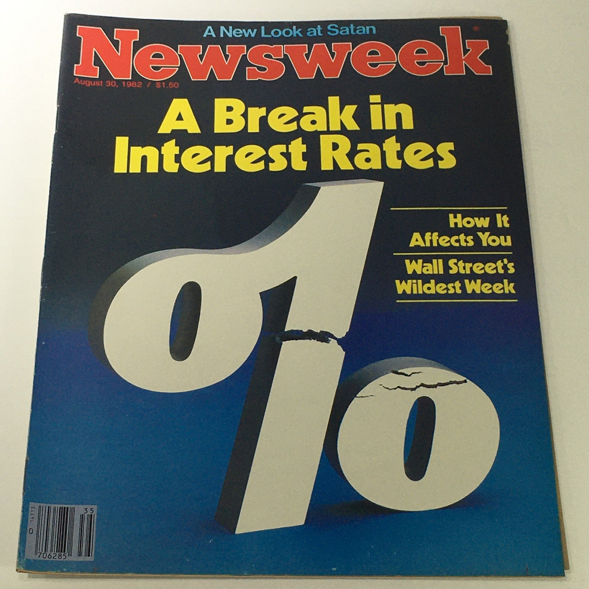Cover of Newsweek Magazine dated August 30, 1982, featuring the title 'A Break In Interest Rates', discussing Wall Street's impact and economic issues.