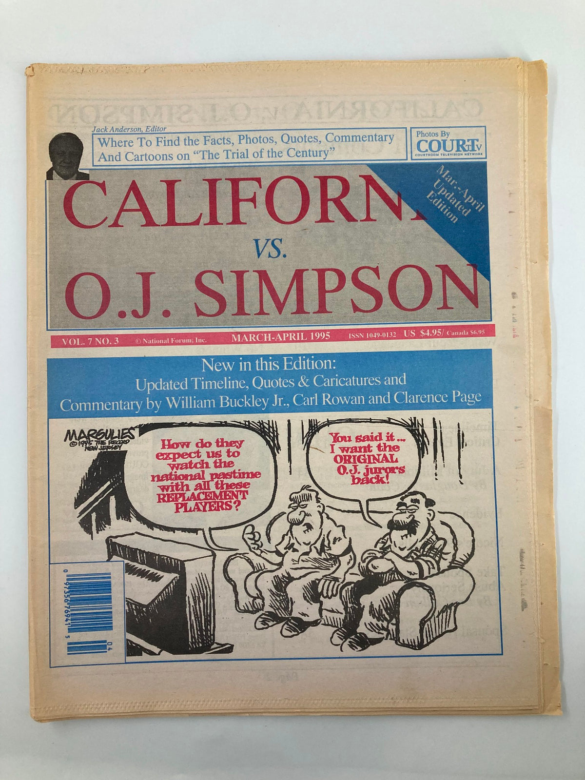 Cover of the Los Angeles Times Newspaper from October 4, 1995, featuring the headline 'California vs. O.J. Simpson,' highlighting the pivotal trial that captured national attention.