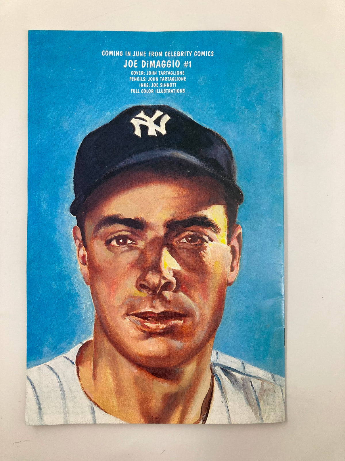 Cover of upcoming Celebrity Comics Joe DiMaggio #1, promoted in Personality Comics Presents March 1992 Slam Dunk King #1.