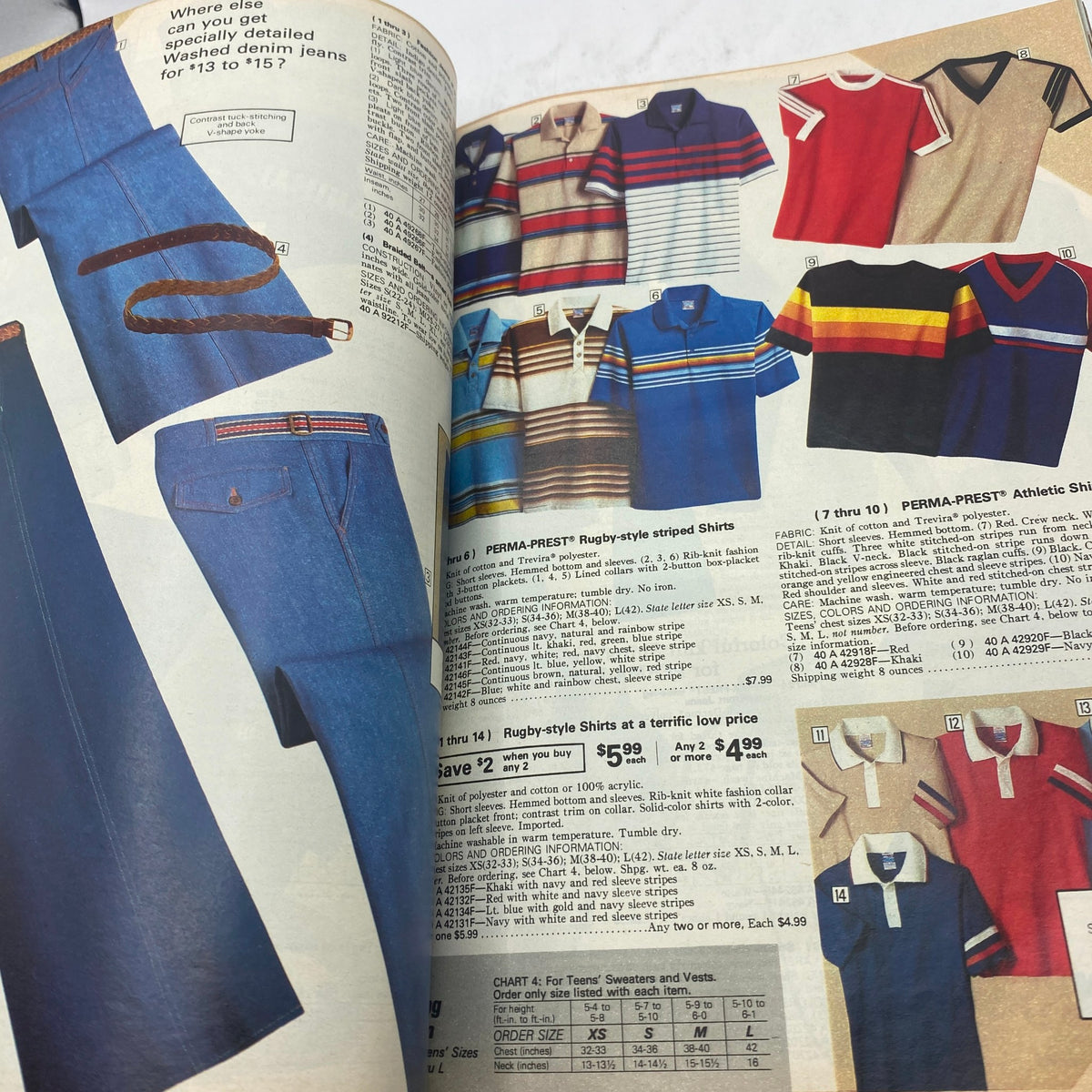1979 Sears Spring Summer Where America Shops Catalog page displaying men's apparel, including shirts and pants with pricing details.