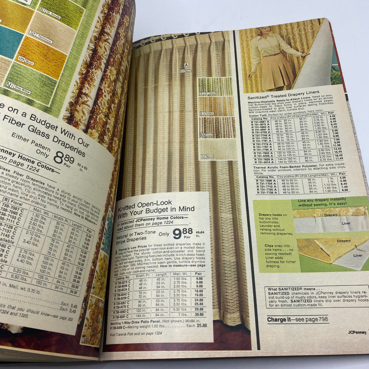 Image depicting drapery options featured in the 1977 JCPenney Fall and Winter Catalog, including various colors and styles designed to enhance any interior.