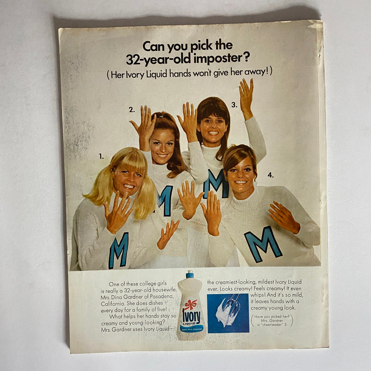 Advertisement from VTG American Home Magazine March 1969 featuring four women promoting Ivory Liquid, illustrating vintage advertising techniques and fashion.