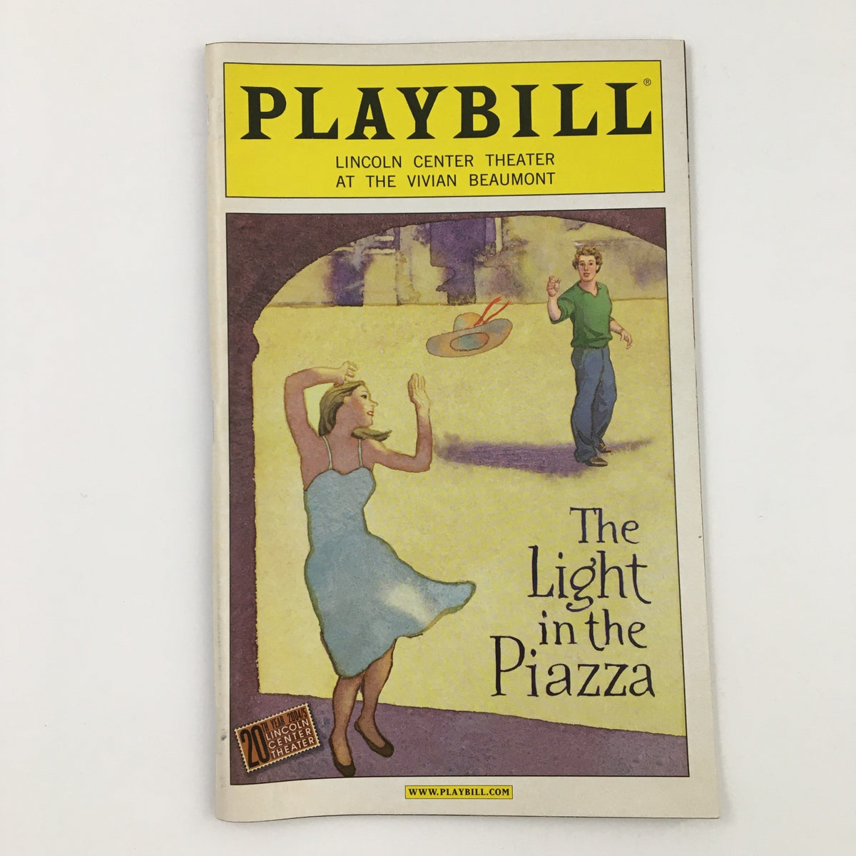 Front cover of the 2005 Playbill for Lincoln Center Theatre's The Light in the Piazza by Bartlett Sher, featuring an illustration and title prominently displayed.