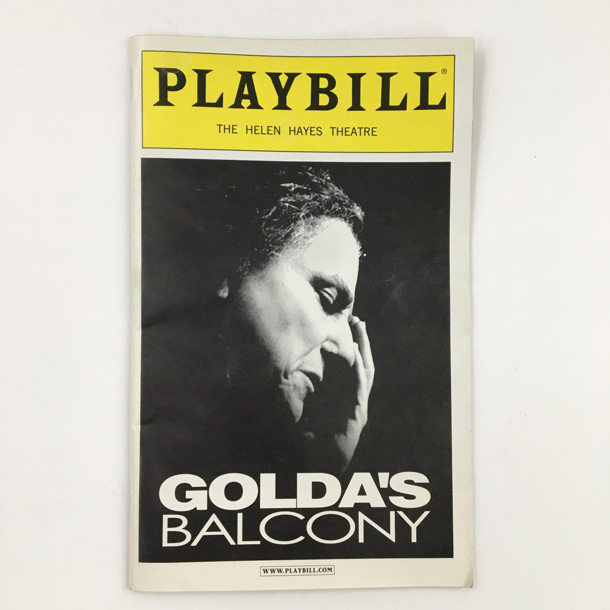 2003 Playbill for Golda's Balcony at the Helen Hayes Theatre featuring Tovah Feldshuh in a dramatic pose, showcasing this unique collectible theater program.