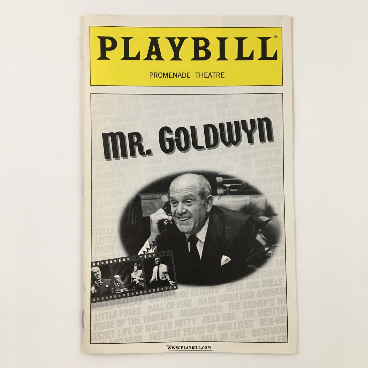 2002 Playbill The Promenade Theatre for the production of Mr. Goldwyn featuring a prominent photograph of the cast member.
