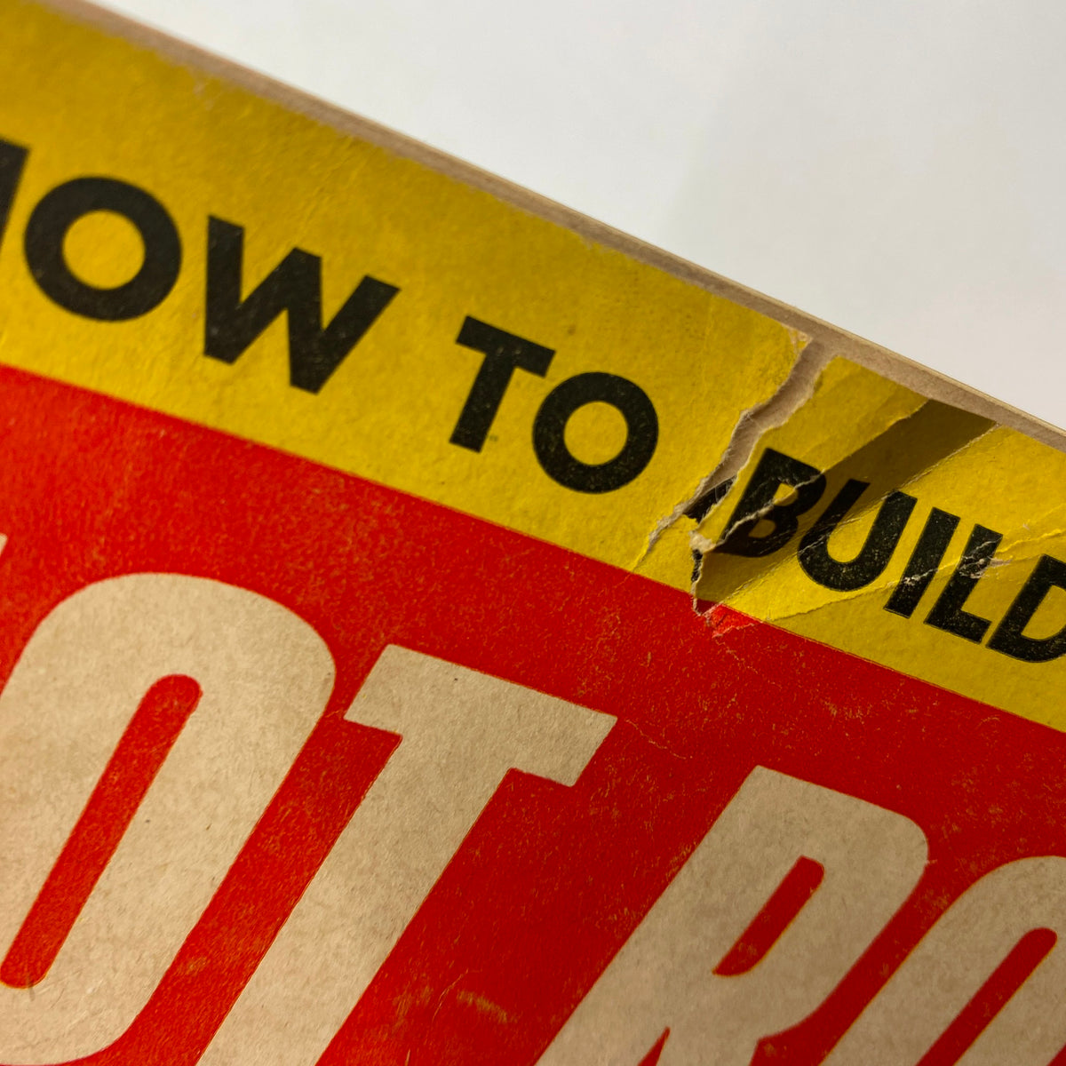 Close-up view of the title 'HOT ROD' and the subtitle 'HOW TO BUILD A FUEL INJECTOR' from the cover of VTG Hot Rod Magazine September 1953.