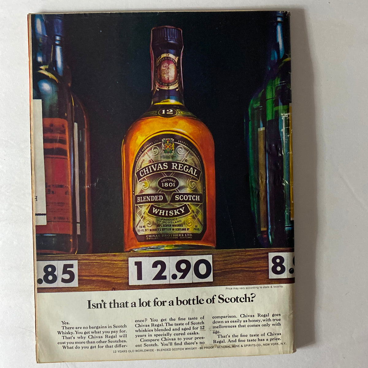 Vintage advertisement from Newsweek Magazine February 20, 1978 featuring Chivas Regal blended Scotch whisky showcasing pricing and product details.