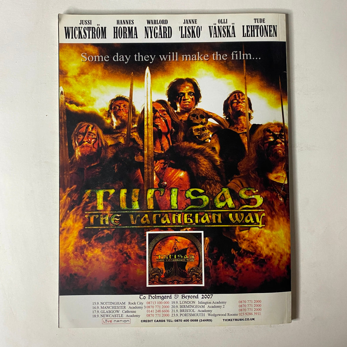 Back cover of Classic Rock Magazine August 2007 showing an advertisement for the film 'Ruisasas: The Varangian Way' with various characters in a dramatic setting.