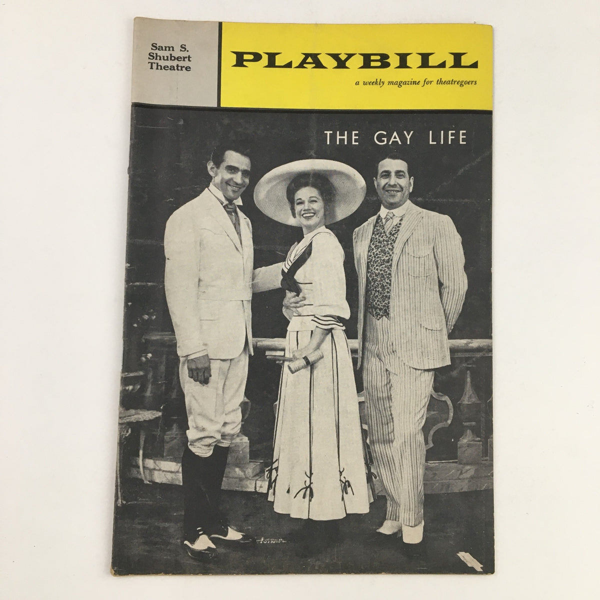 1961 Playbill from Sam Shubert Theatre featuring Barbara Cook in The Gay Life, showcasing a vintage black and white photo of the cast.
