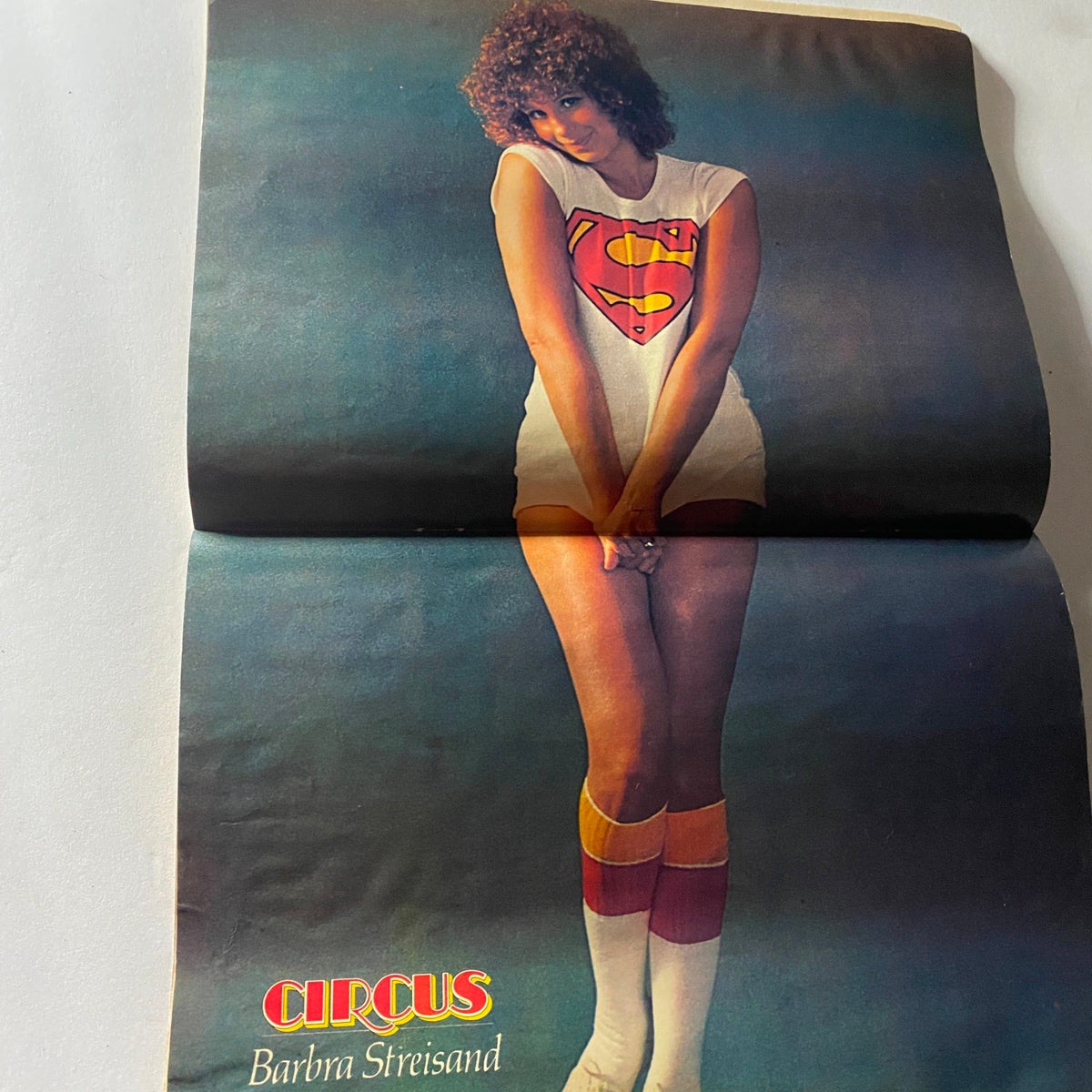 Centerfold of VTG Circus Magazine September 29, 1977 featuring Barbra Streisand, showcasing vintage magazine collectible art.