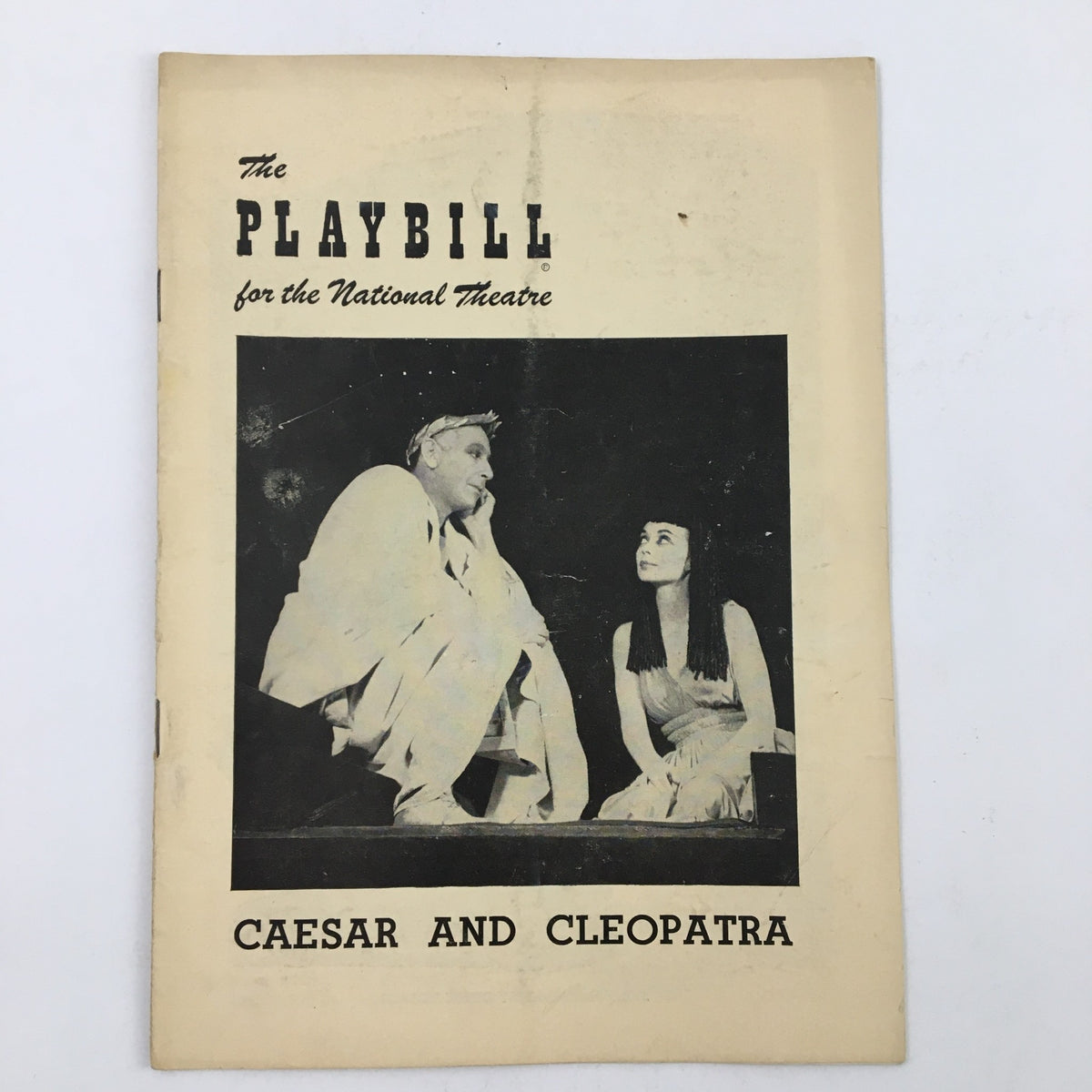 Cover of the 1950 Playbill for the National Theatre presenting Lilli Palmer in Caesar and Cleopatra, featuring classic black and white imagery.