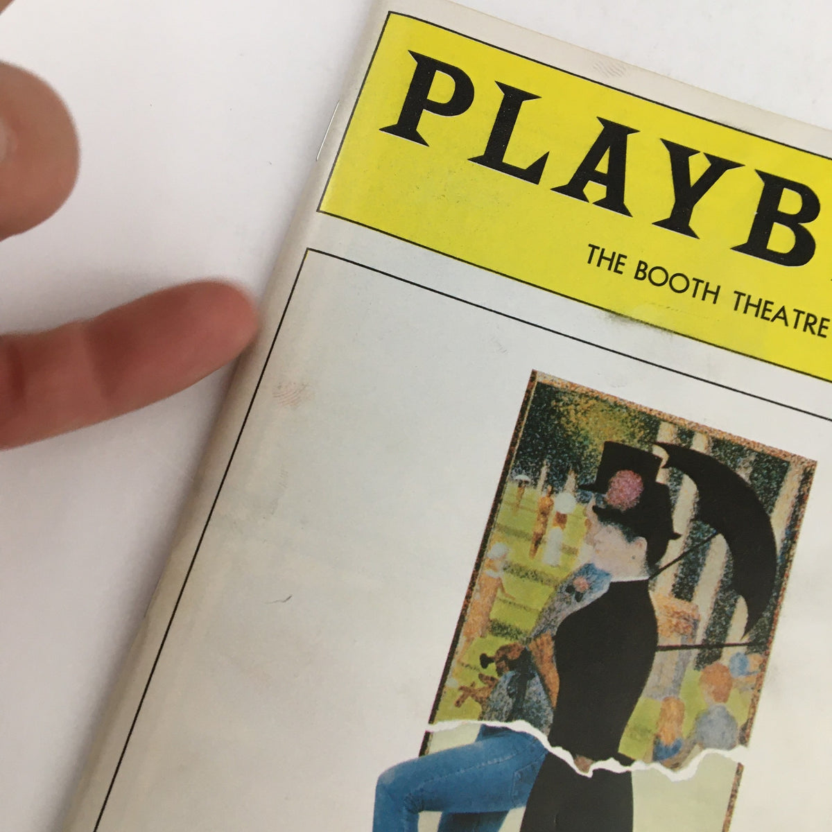 Cover image of the 1984 Playbill for 'Sunday In The Park With George' at The Booth Theatre featuring artwork and details about the performance.