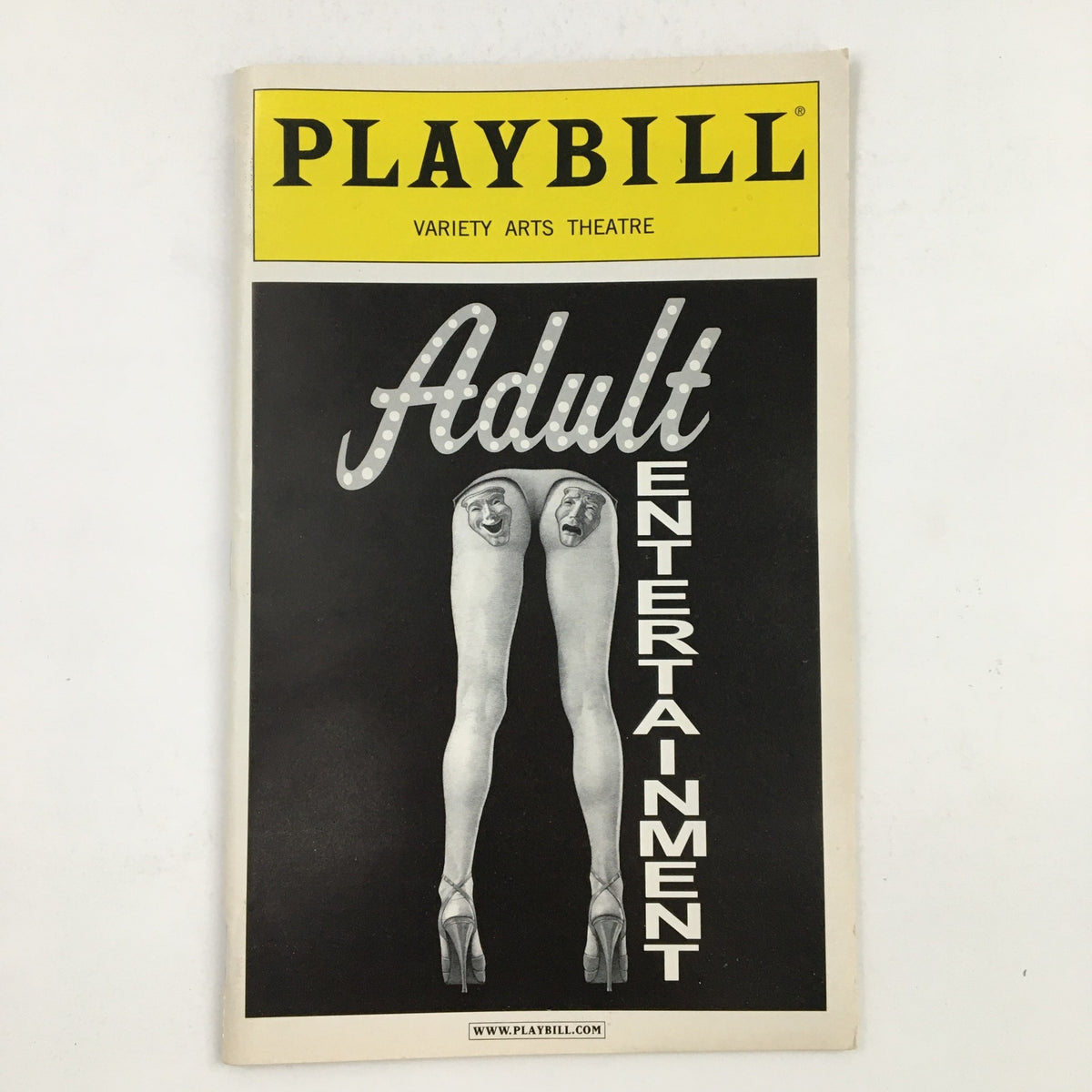 2003 Playbill for Adult Entertainment by Elaine May featuring a striking cover design with legs and a theatrical theme.