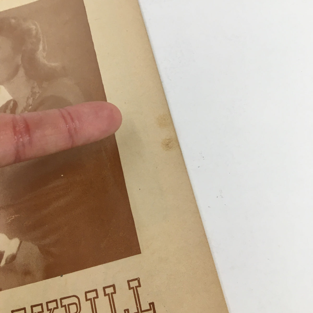Vintage 1947 Playbill featuring Judith Evelyn in Craig's Wife, showing a close-up view of the cover with a finger indicating the title.