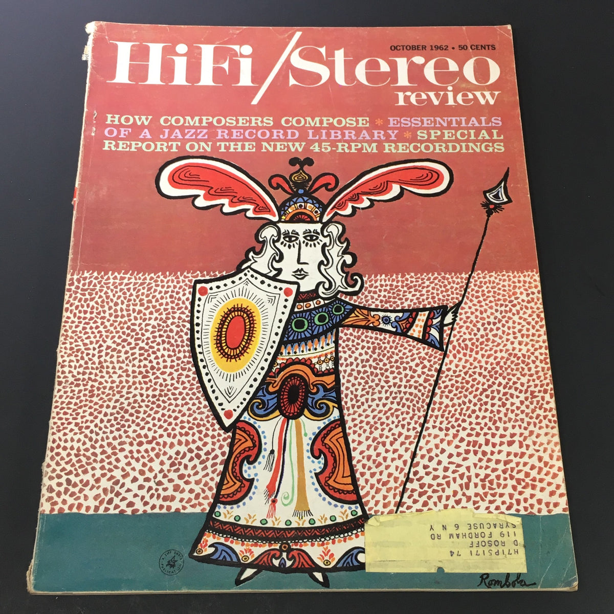 Cover of VTG HiFi Stereo Review Magazine October 1962 featuring colorful artwork and the headline on jazz record library essentials.