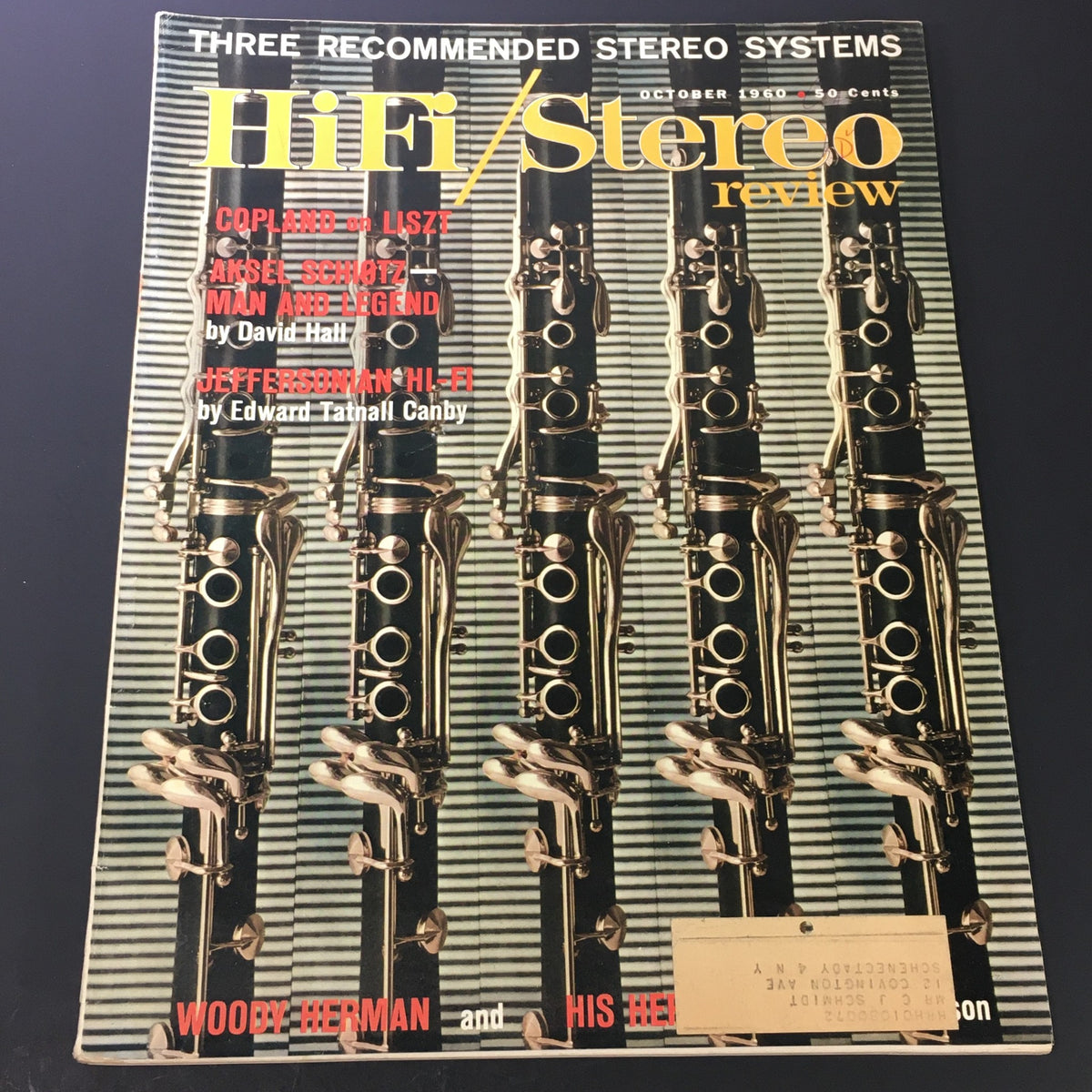 Cover of VTG HiFi Stereo Review Magazine from October 1960, featuring articles on composers Copland and Liszt, Aksel Schiotz, and recommended stereo systems.