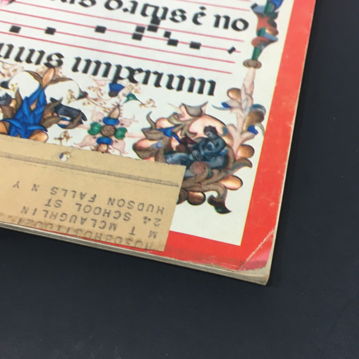 Close-up view of the back cover of Vintage HiFi Stereo Review Magazine December 1960 showing detailed artwork and an address label.