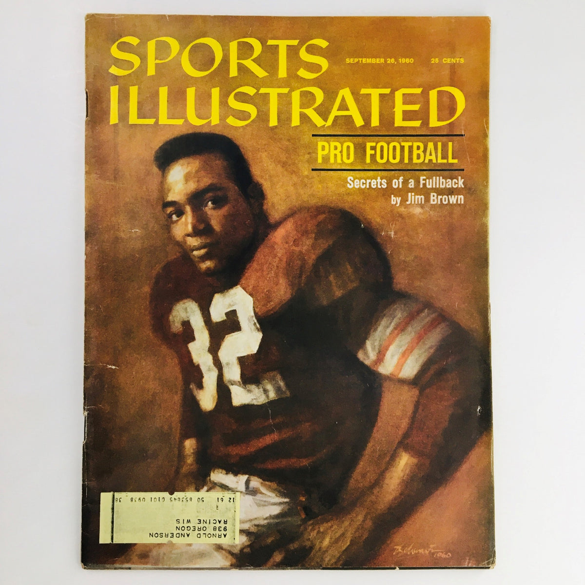 Cover of Sports Illustrated Magazine, September 26, 1960, featuring Pro Football's Jim Brown with the headline 'Jim Brown Secrets.'