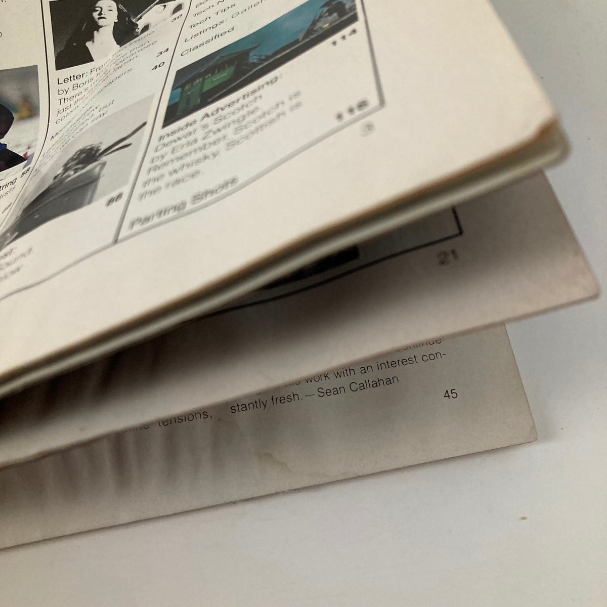 Close-up view of the pages in American Photographer Magazine, October 1980, showing the layout and condition of this vintage magazine issue.
