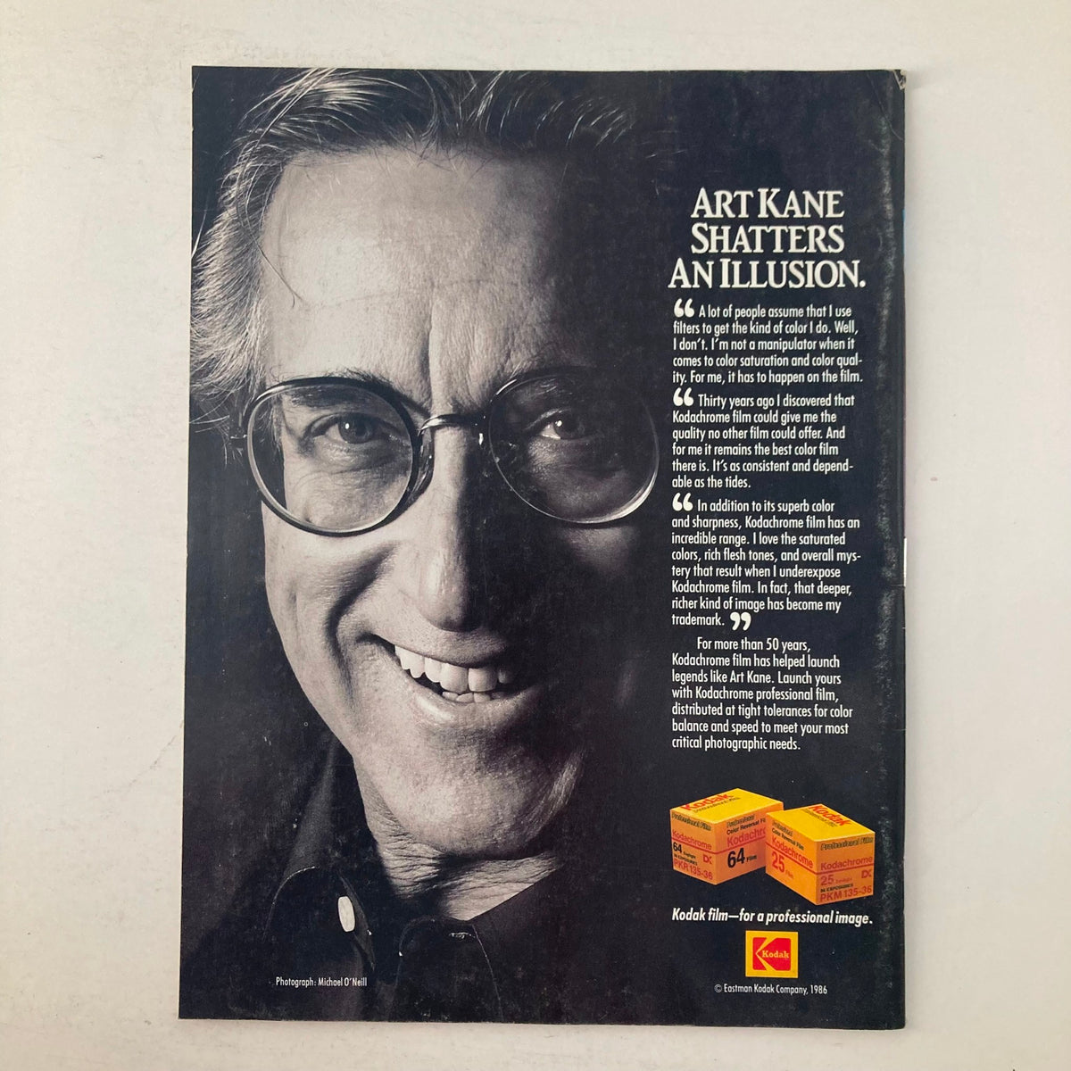 Cover of American Photographer Magazine from January 1987 featuring a striking photo of a Geisha House in Kyoto, alongside an article titled 'Art Kane Shatters An Illusion.' The magazine highlights vintage photography and Japanese culture.