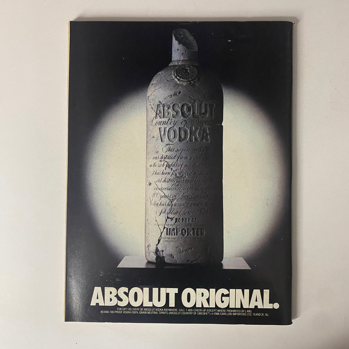 Forbes Magazine September 5, 1988 The 1988 Fund Ratings - A vintage advertisement for Absolut Vodka showcasing the iconic bottle design.