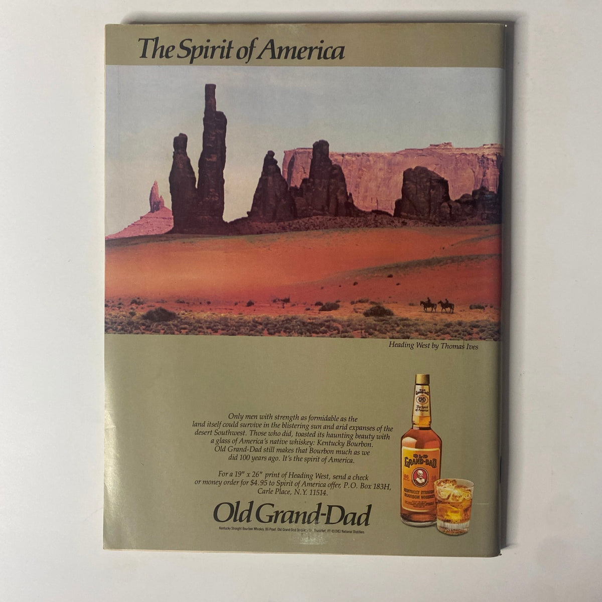Forbes Magazine October 24, 1983 back cover displaying an advertisement for Old Grand-Dad Bourbon, reflecting the marketing style of the early 1980s.