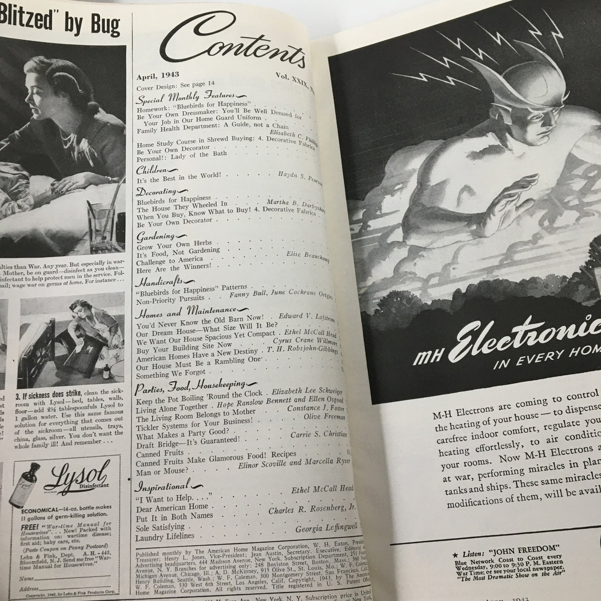 Vintage The American Home Magazine April 1943 Homework Bluebirds for Happiness