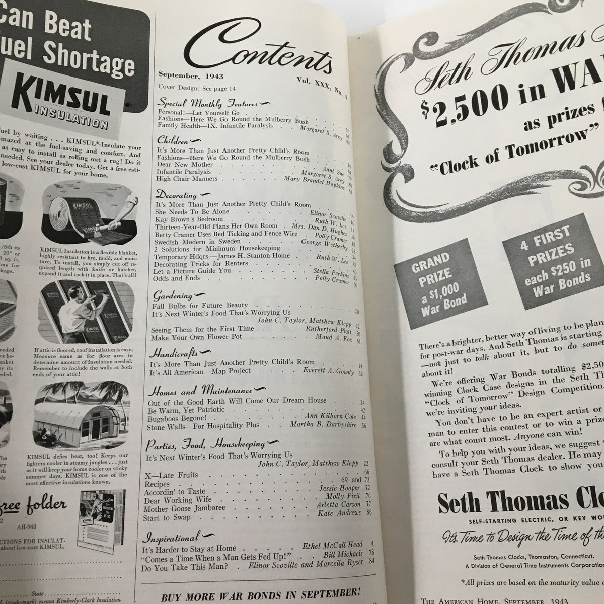 Vintage The American Home Magazine September 1943 Decorating Tricks for Renters