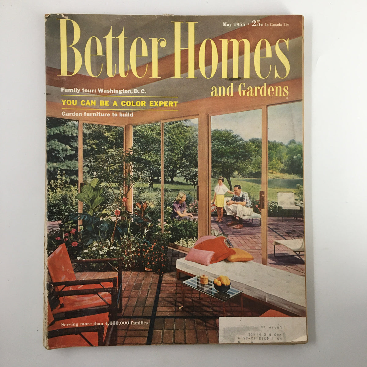 Cover of VTG Better Homes & Gardens Magazine May 1955, featuring the title 'You Can Be A Color Expert', showcasing mid-century home design and garden aesthetic.