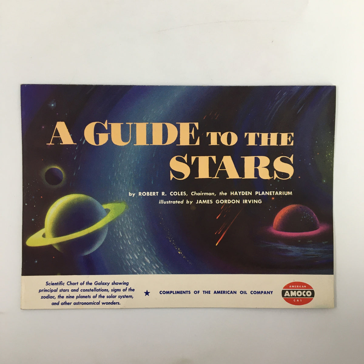 Cover of VTG 1954 A Guide To The Stars by Robert R. Coles, featuring celestial imagery and vibrant colors.