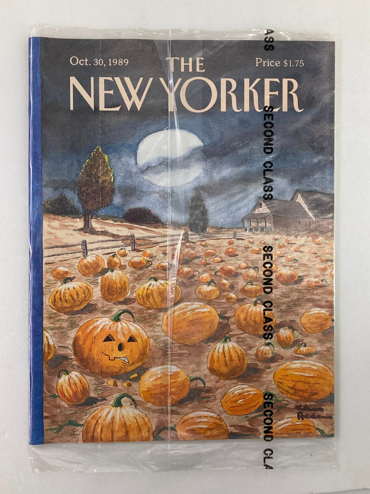 The New Yorker, October 30, 1989: Full magazine featuring 'Pumpkin Feast,' VG sealed condition