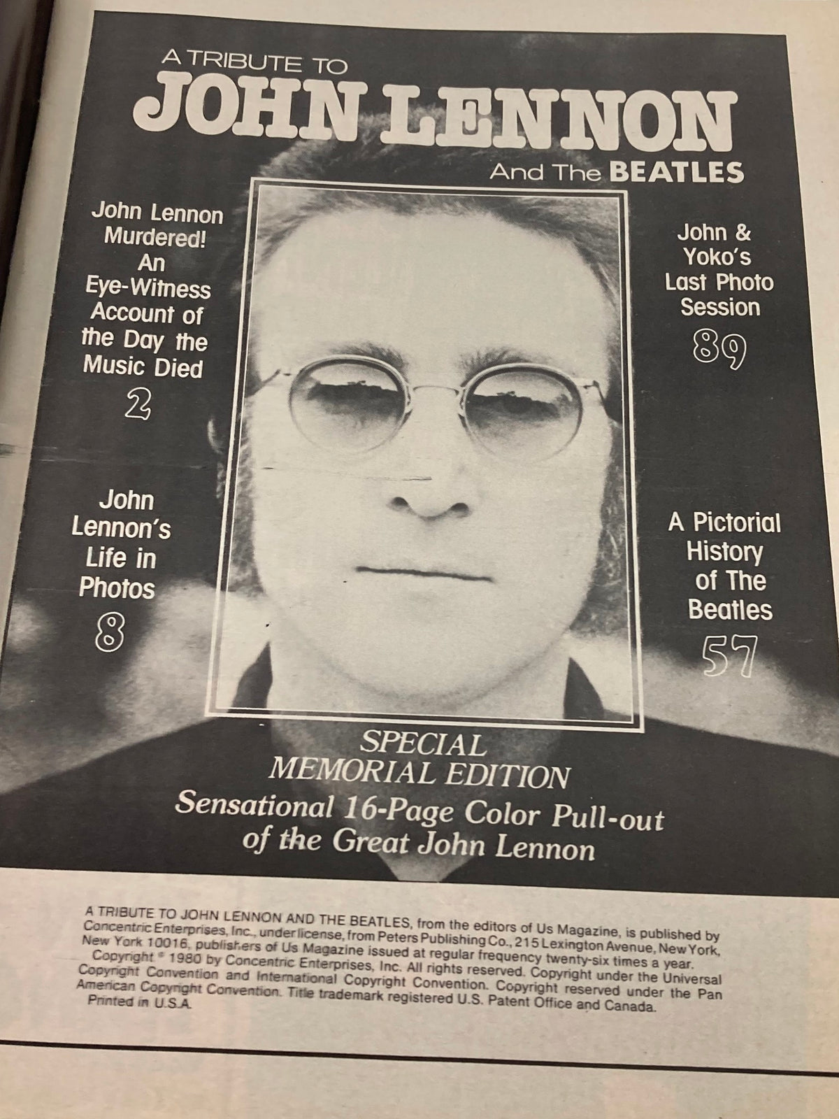 Cover page from VTG People Weekly Magazine December 22 1980 paying tribute to John Lennon, highlighting his impact and a special memorial edition about the music icon.