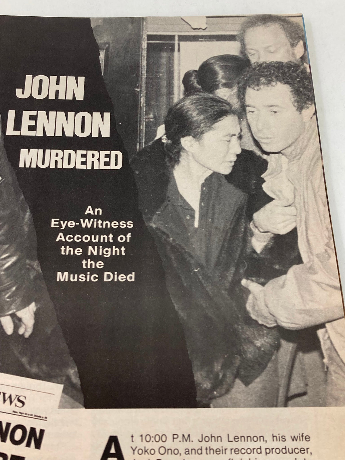 Image from VTG People Weekly Magazine December 22 1980 showing Yoko Ono and report about John Lennon's murder, capturing the aftermath of a significant event in music history.
