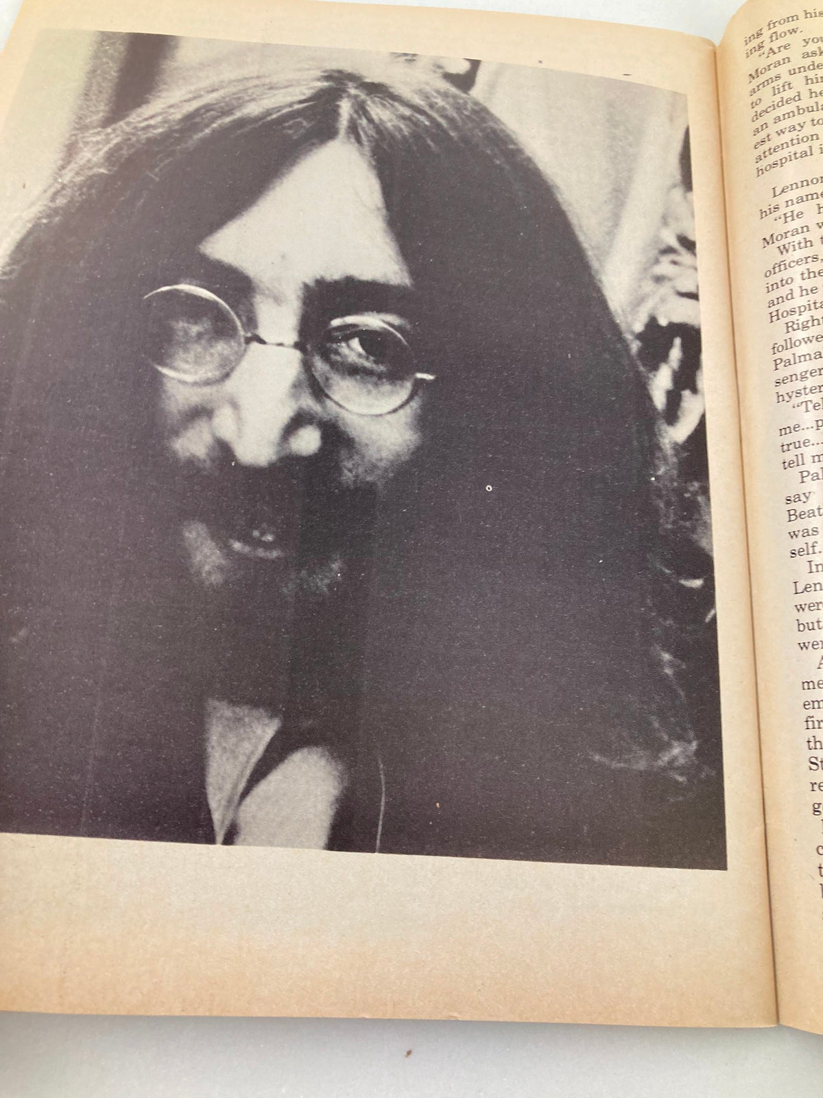 Close-up image from the VTG Winter 1980 John Lennon Tribute The Beatles Collector's Issue depicting John Lennon smiling, reflecting his iconic persona and legacy.