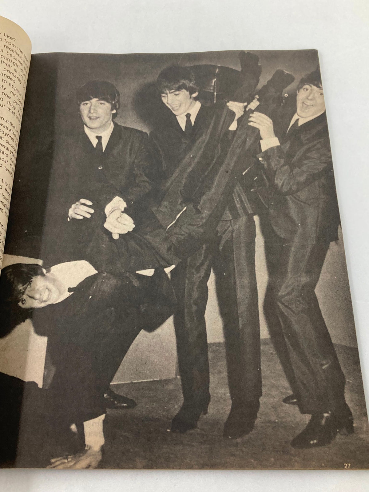 Beatles Members Goofing Around in a Vintage Photo from the 1981 John Lennon Beatles Memory Book, A Tribute to The Fab Four.