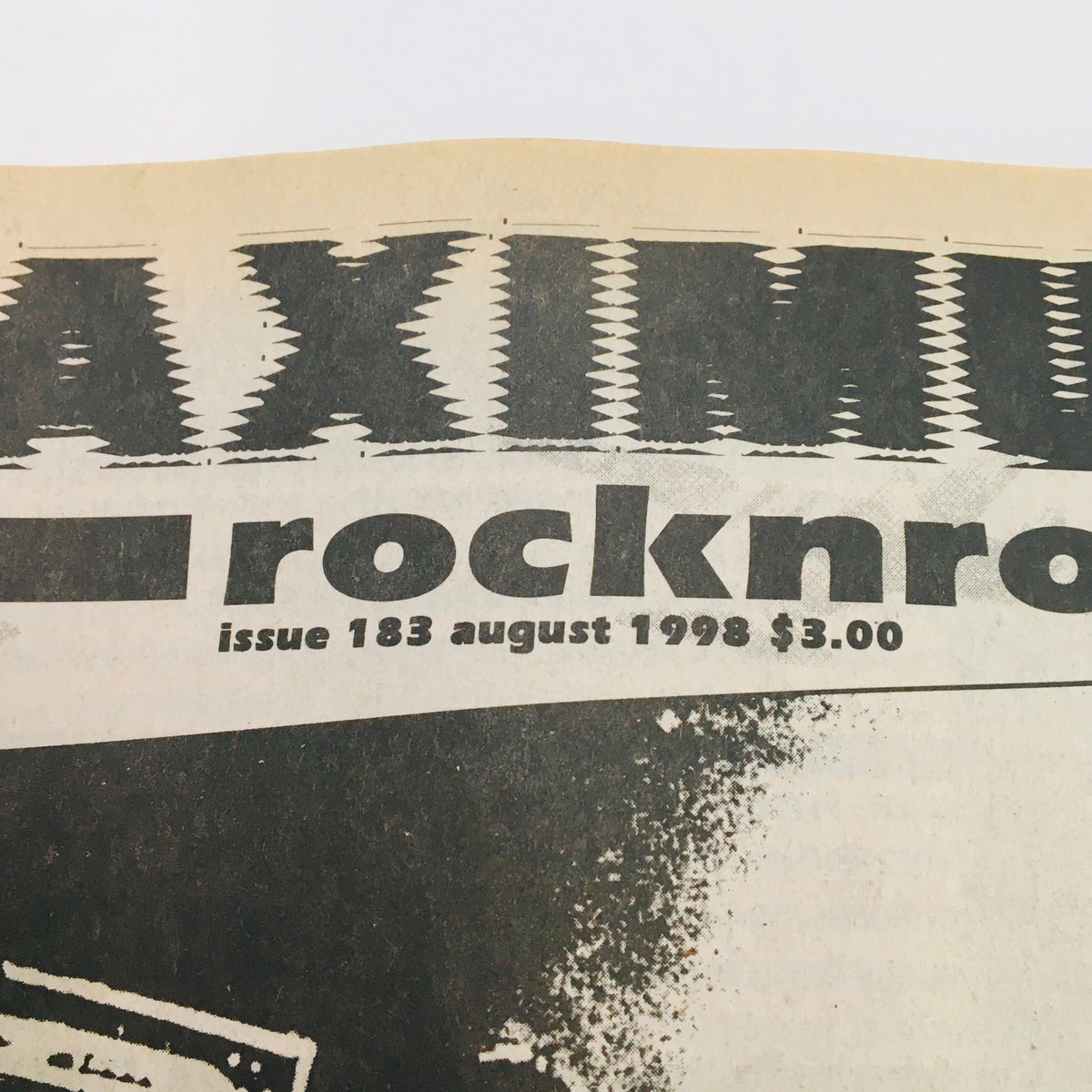 Close-up of the header of Maximum RocknRoll Magazine August 1998 #183, highlighting issue number and date in bold graphic style.