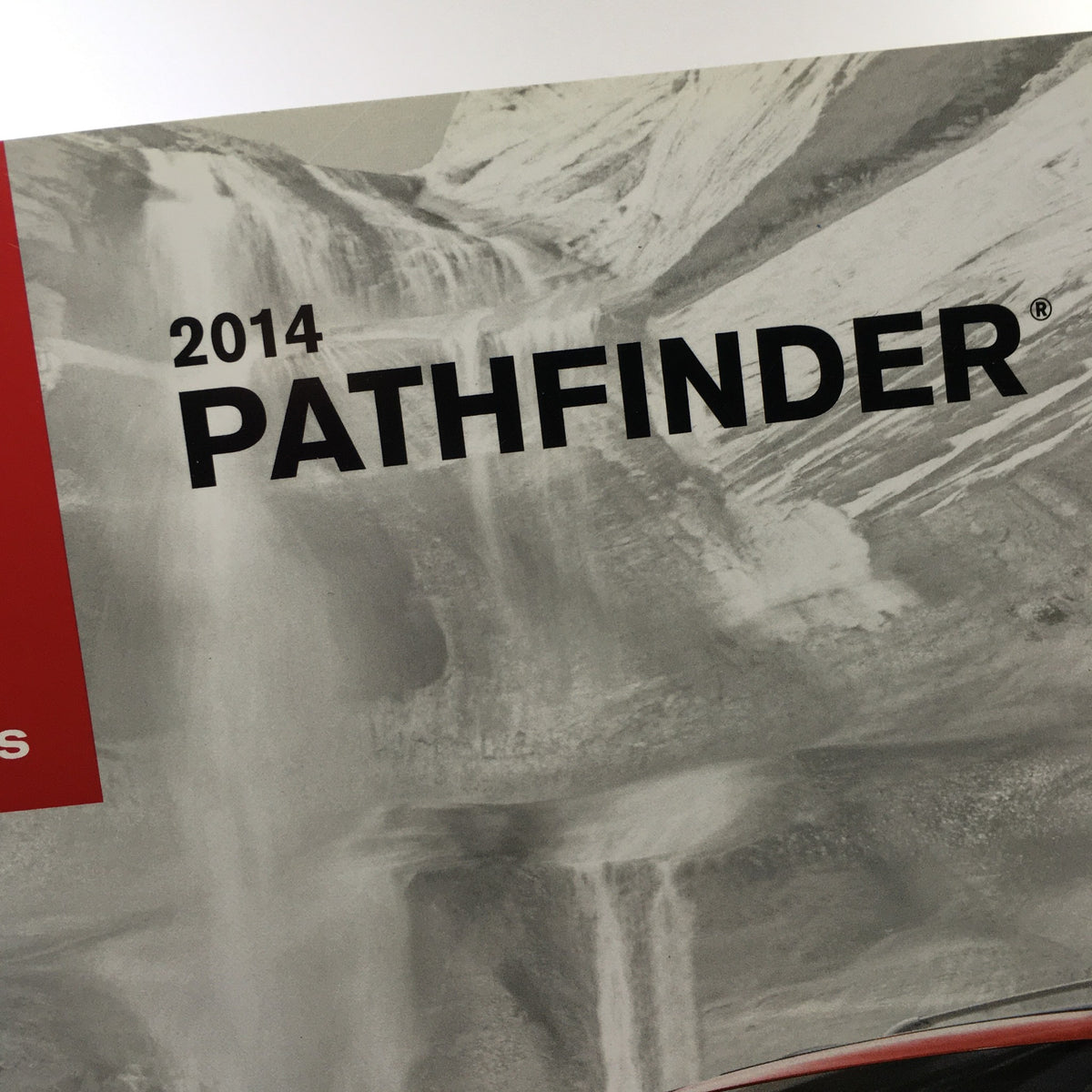 2014 Nissan Pathfinder SUV Dealership Car Auto Brochure Catalog cover displaying the model name 'Pathfinder' prominently.
