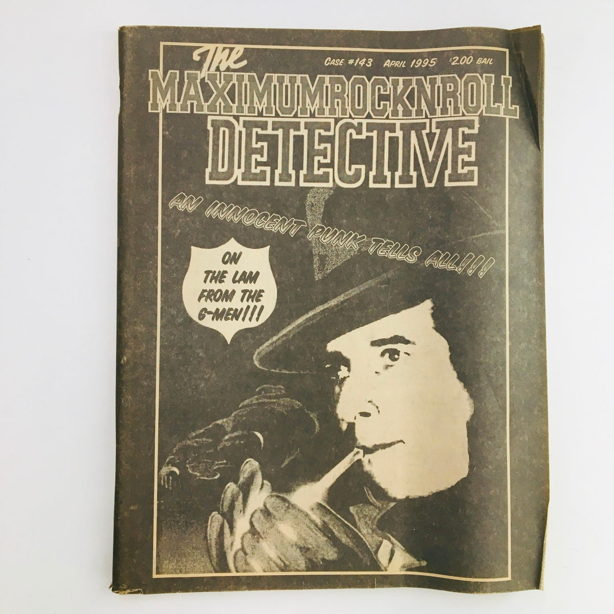 Cover of Maximum RocknRoll Magazine, April 1995, Issue #143, featuring an illustration related to The Lam from The G-Men.