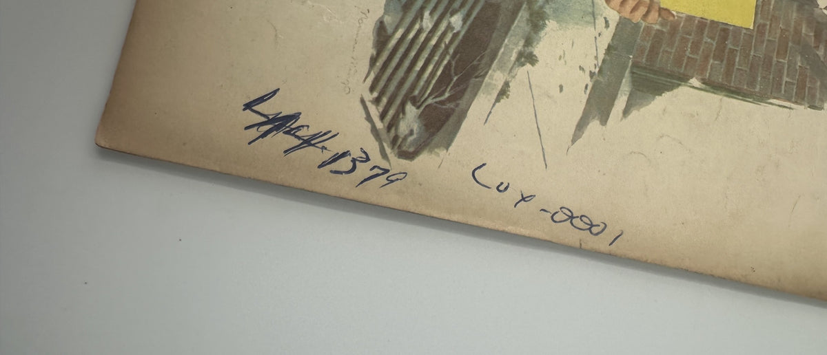Detail of MAD Magazine No. 90 cover showing a corner with handwritten annotations, highlighting its vintage condition.