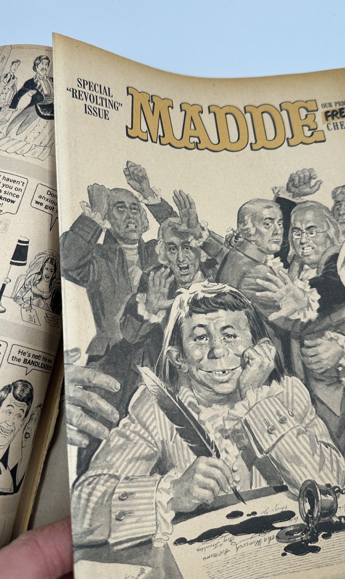 Detail of the insert from MAD Magazine Super Special 1976 No. 19, labeled as a special 'revolting' issue, showcasing its unique illustration and theme.