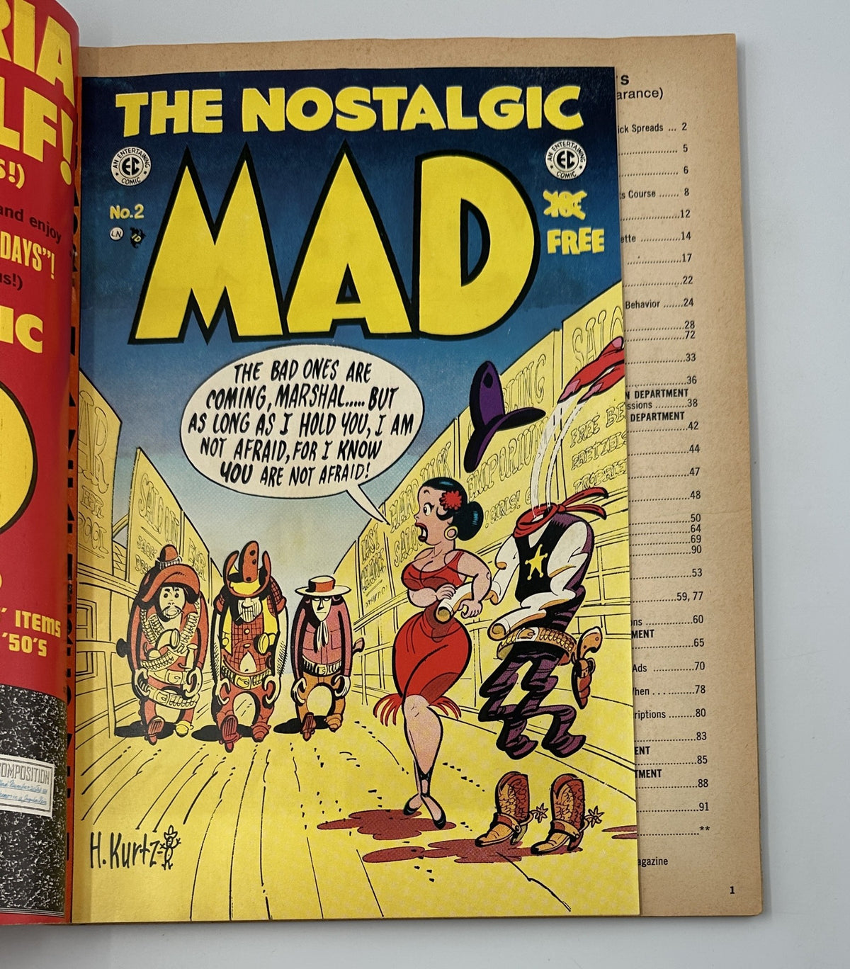 Another interior page from MAD Magazine Super Special 1973 No. 12 showcasing an illustration from The Nostalgic MAD comic series, depicting classic humorous characters in a lively scene.
