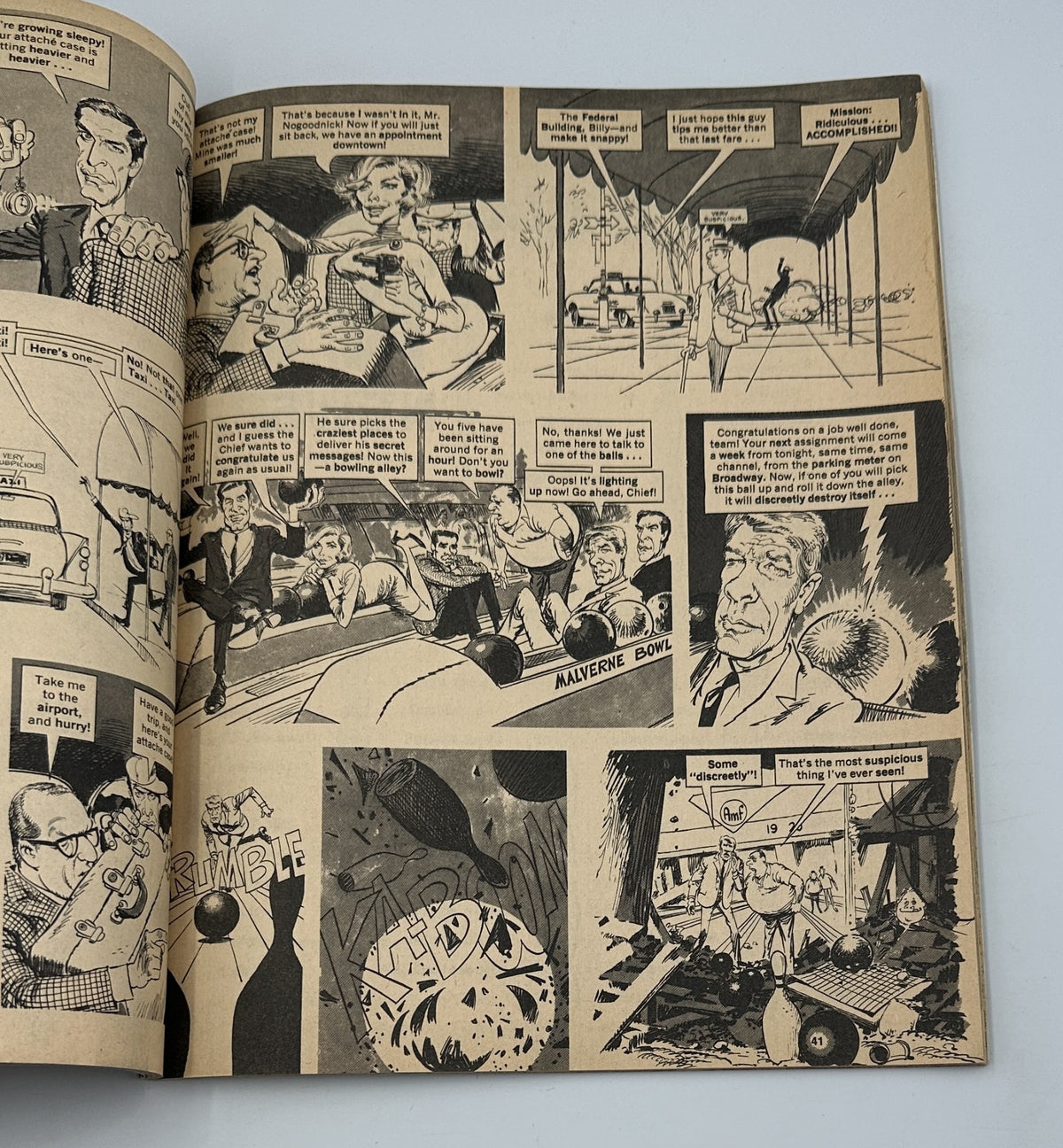 Comic strip from MAD Magazine Super Special No. 34 Spring 1981, showcasing satirical dialogues and illustrations related to television themes.